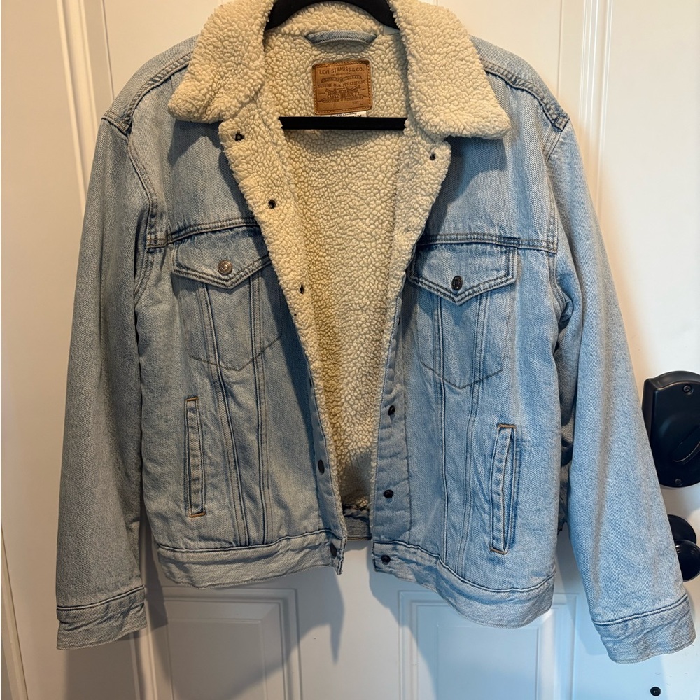 Levi's Light Blue Denim Sherpa Jacket